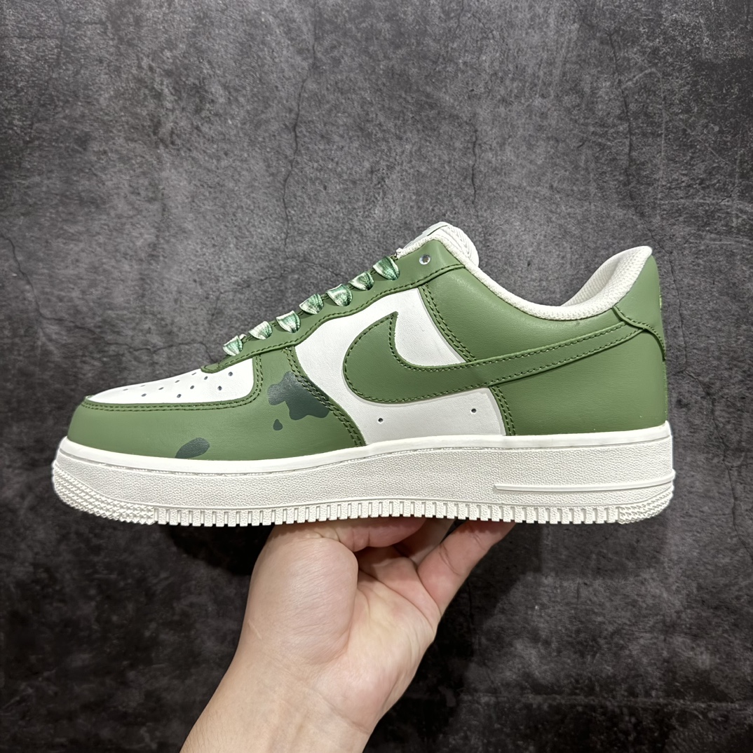 公司级官方爆款定制二次元主题NikeAirForce1Low07橄榄绿配色空军一号低帮休闲板鞋定制皮料原