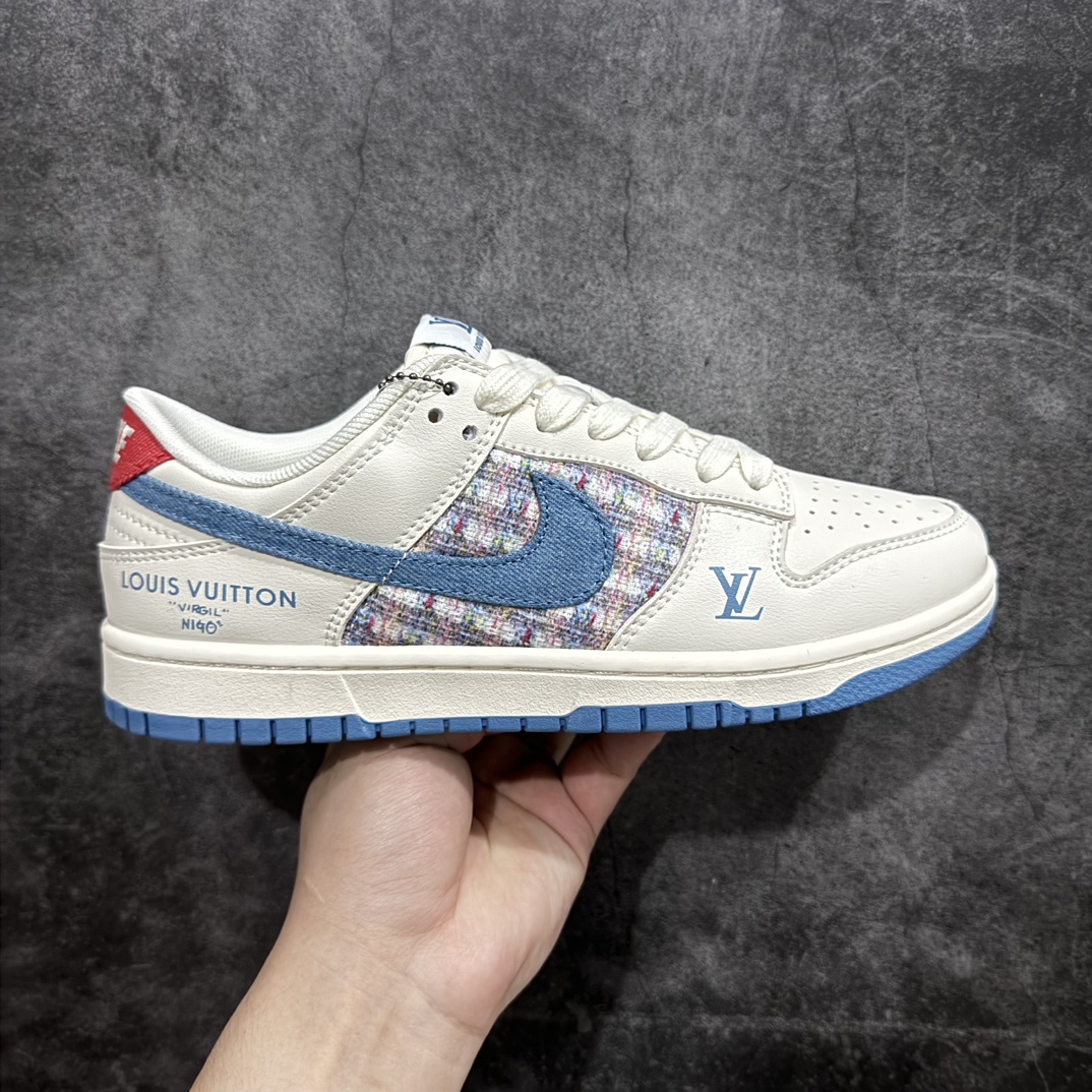 【定制版】Nk SB Dunk Low LV联名-米蓝小香风 周年高端定制 低帮休闲板鞋 XX2025-323rn#定制鞋盒 大厂纯原品质出货 超高清洁度 皮料切割干净无任何毛边 细节完美 r 尺码：36 36.5 37.5 38 38.5 39 40 40.5 41 42 42.5 43 44 44.5 45 编码：HXS320340-鞋库