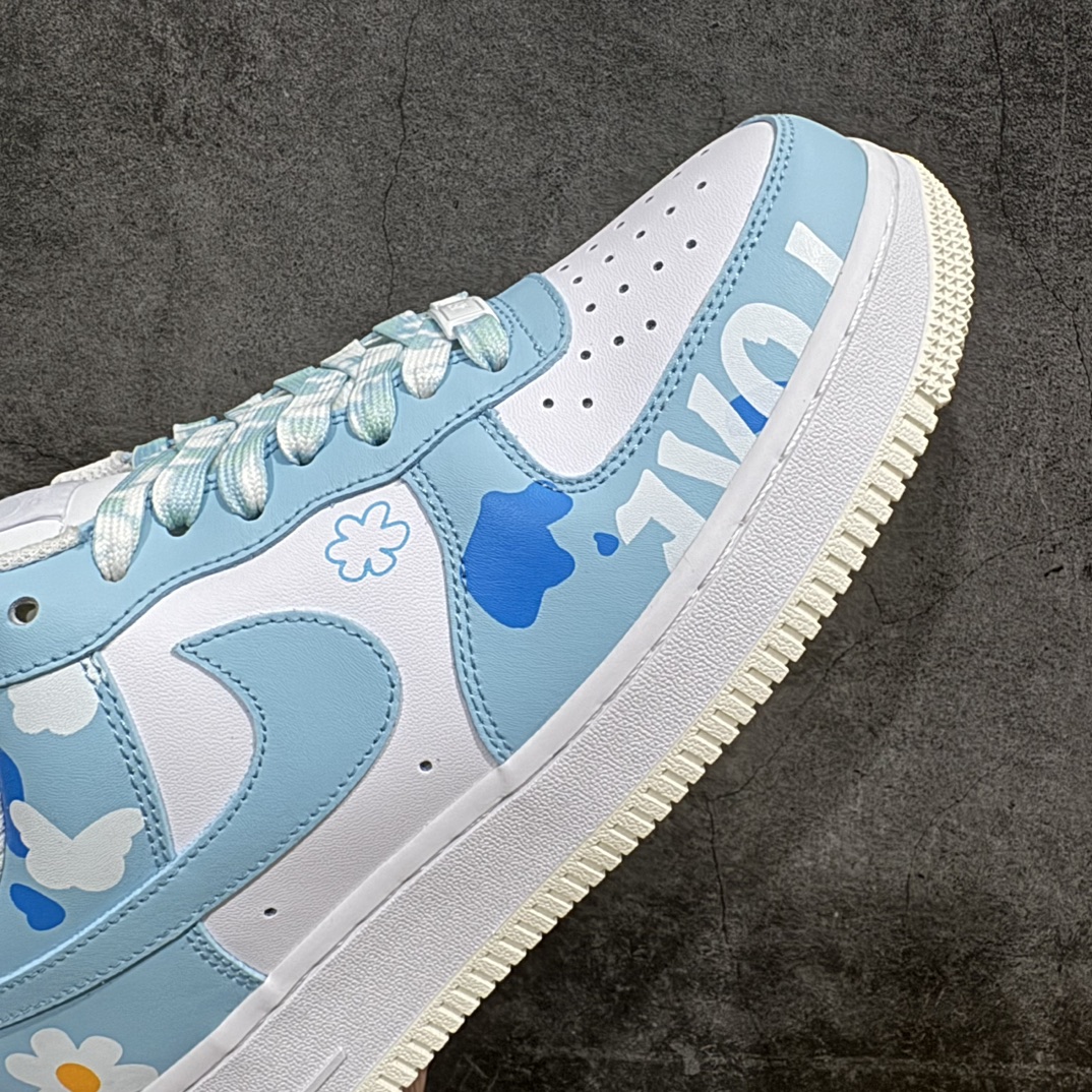 官方爆款定制二次元主题NikeAirForce1Low07蓝天白云配色空军一号低帮休闲板鞋定制皮料原厂3