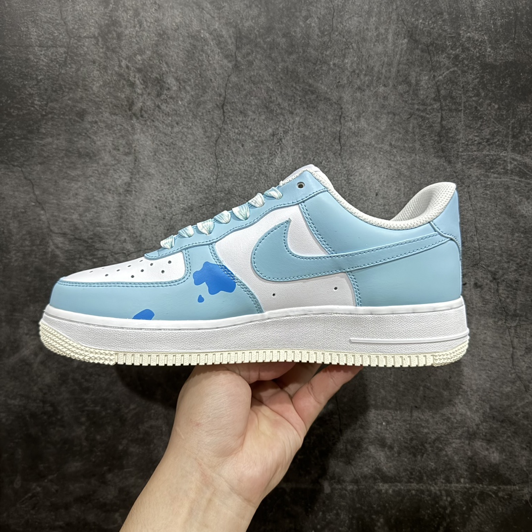 官方爆款定制二次元主题NikeAirForce1Low07蓝天白云配色空军一号低帮休闲板鞋定制皮料原厂3