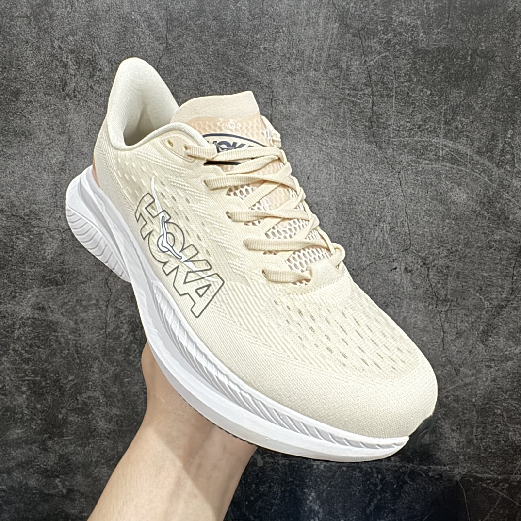 美国新兴跑鞋品牌Hoka One One Mach 6 Low 马赫6代系列低帮全马竞速轻量透气网纱休闲运动慢跑鞋“网织黑灰白”