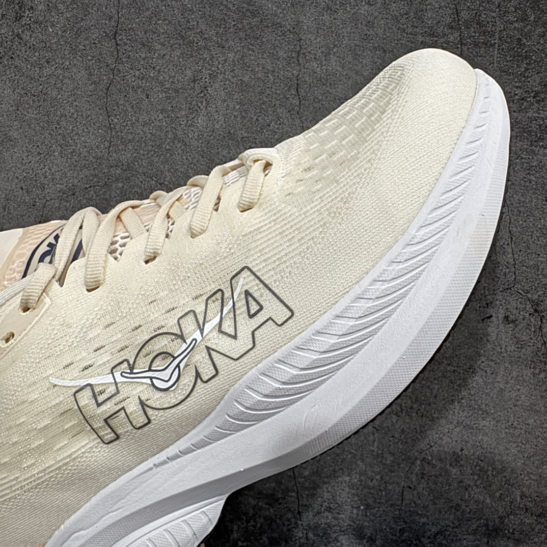 美国新兴跑鞋品牌Hoka One One Mach 6 Low 马赫6代系列低帮全马竞速轻量透气网纱休闲运动慢跑鞋“网织黑灰白”