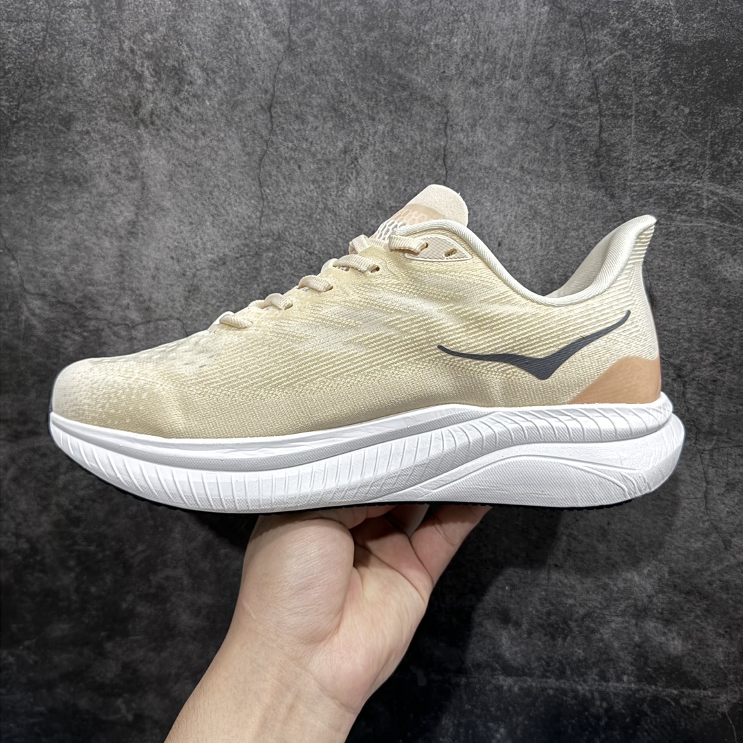 美国新兴跑鞋品牌Hoka One One Mach 6 Low 马赫6代系列低帮全马竞速轻量透气网纱休闲运动慢跑鞋“网织黑灰白”