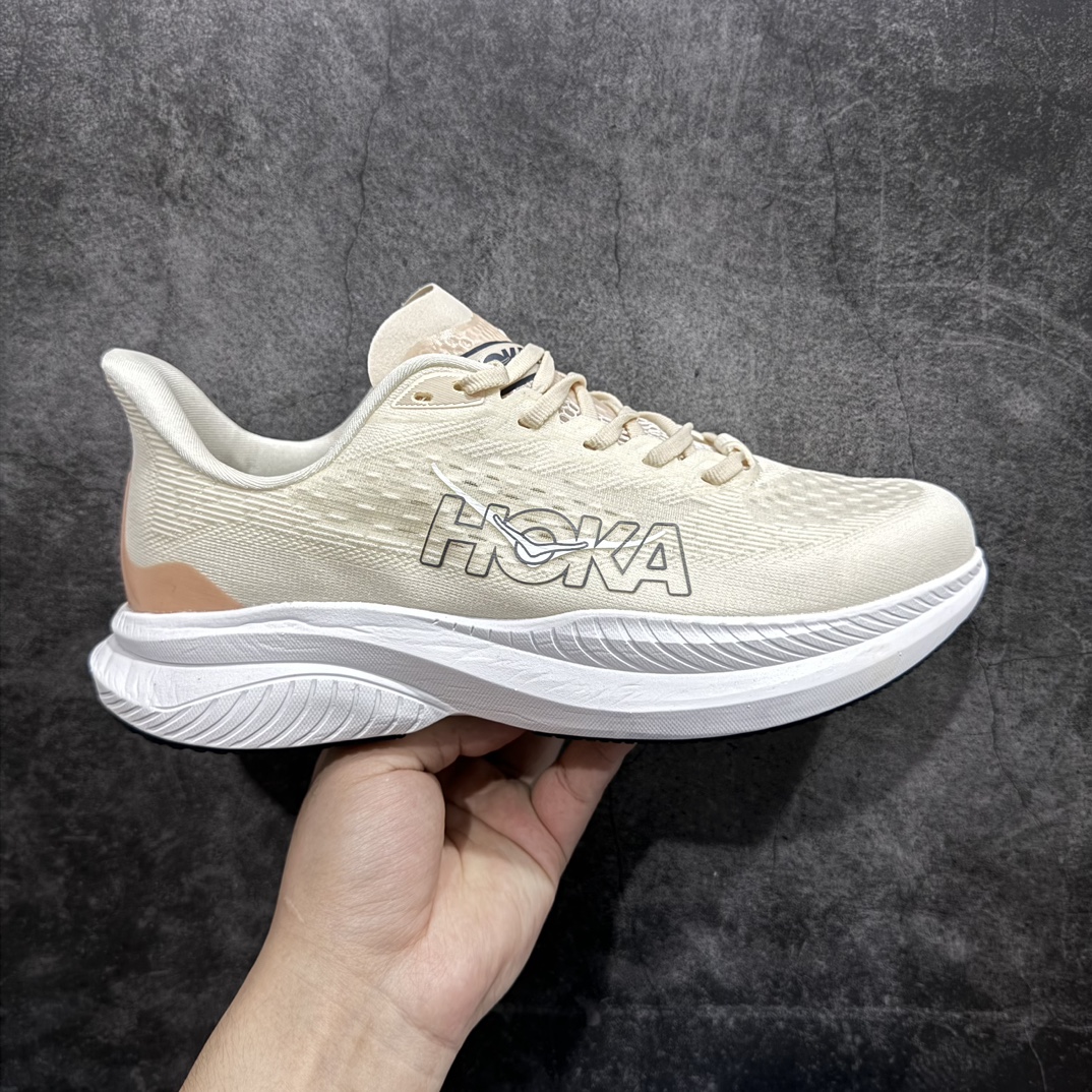 美国新兴跑鞋品牌Hoka One One Mach 6 Low 马赫6代系列低帮全马竞速轻量透气网纱休闲运动慢跑鞋“网织黑灰白”