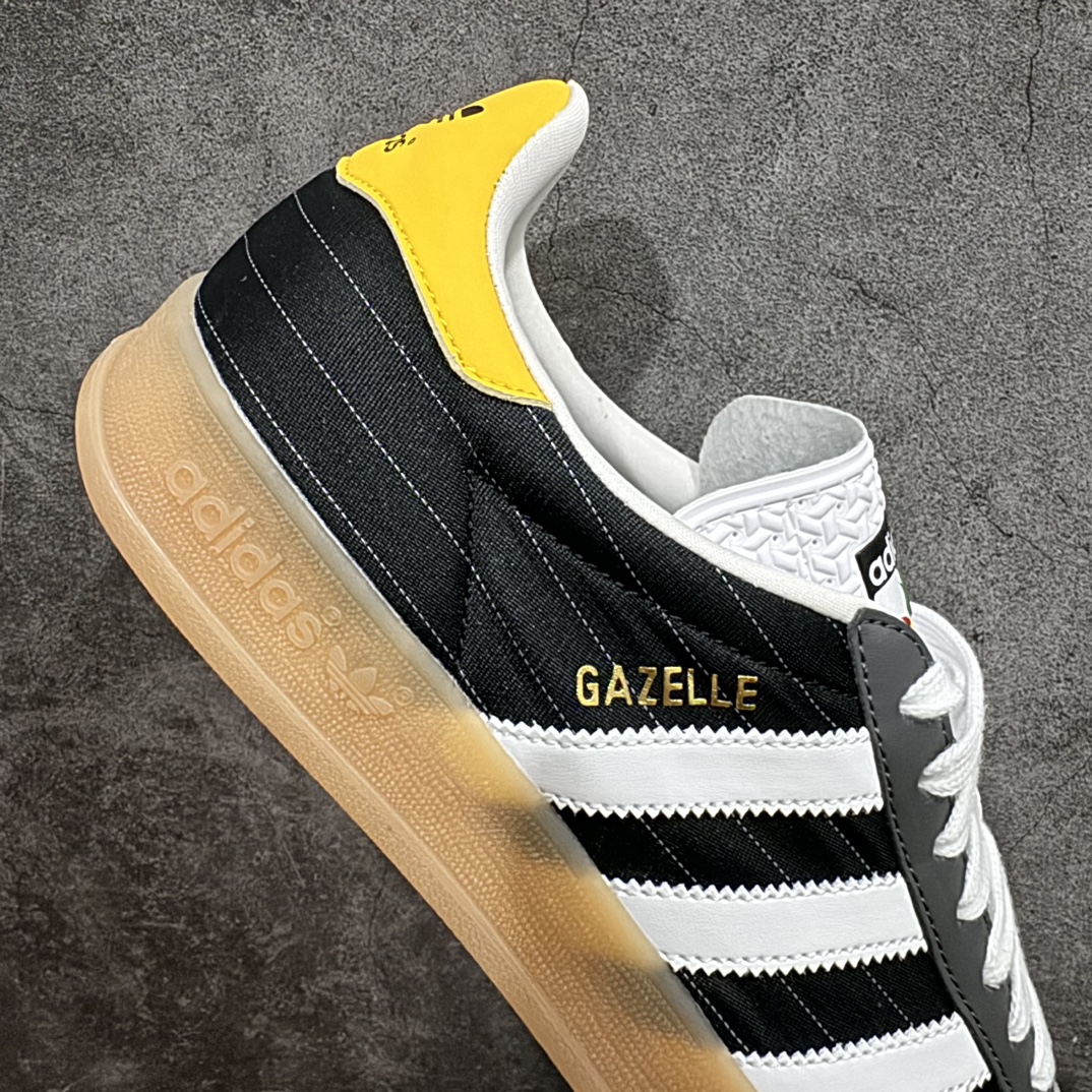 神版 AD Original Gazelle Indoor Trainers 瞪羚室内鞋系列低帮复古百搭休闲运动德训风板鞋 奥运会 黑灰 IF9642