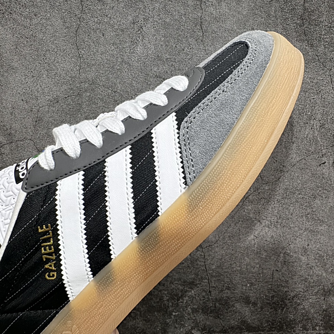 神版 AD Original Gazelle Indoor Trainers 瞪羚室内鞋系列低帮复古百搭休闲运动德训风板鞋 奥运会 黑灰 IF9642