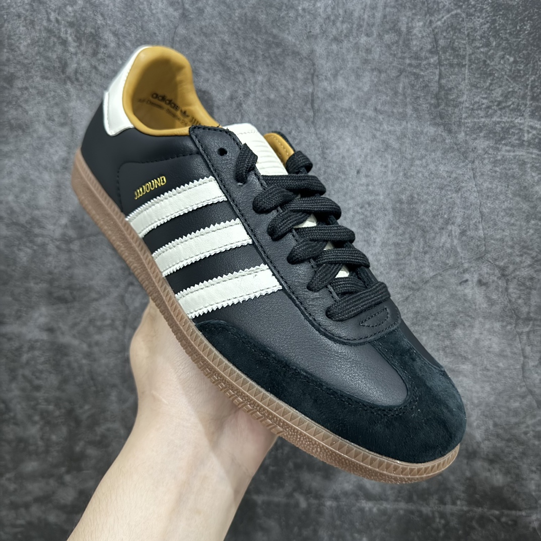 总裁版 JJJJound x AD Originals Samba Classic”Studded Pack Black”桑巴舞系列绅士德训足球风百搭低帮休闲运动板鞋 联名黑白 ID8707