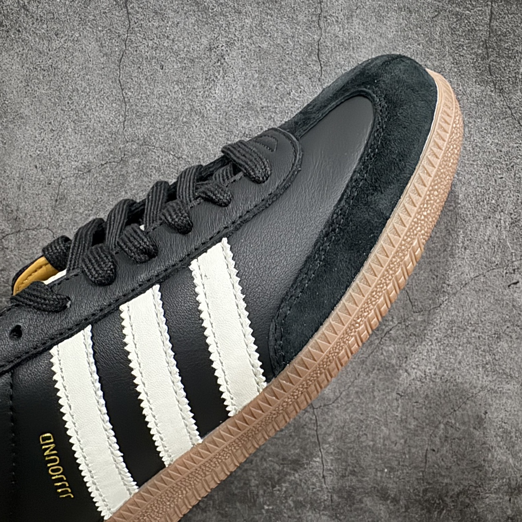 总裁版 JJJJound x AD Originals Samba Classic”Studded Pack Black”桑巴舞系列绅士德训足球风百搭低帮休闲运动板鞋 联名黑白 ID8707