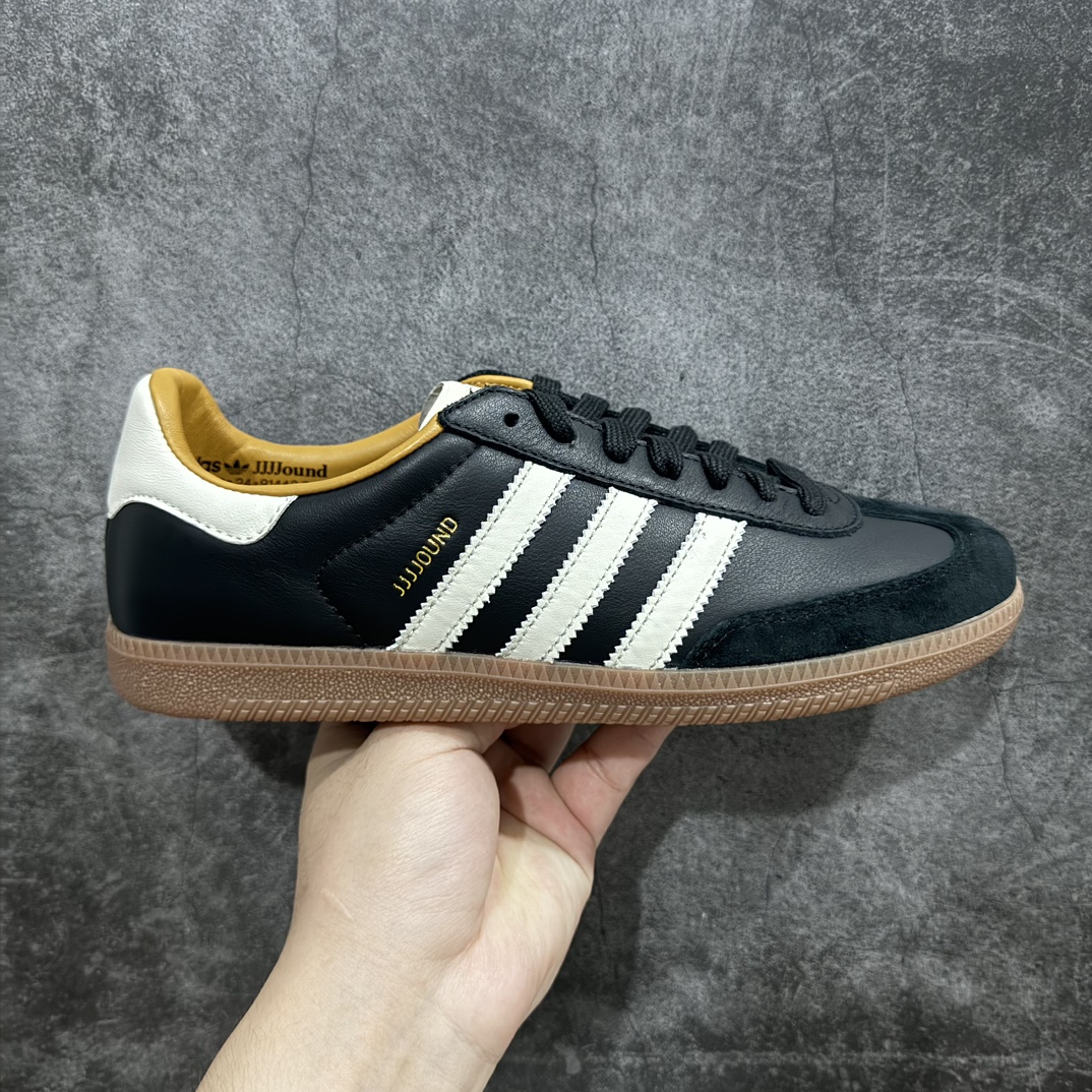 总裁版 JJJJound x AD Originals Samba Classic”Studded Pack Black”桑巴舞系列绅士德训足球风百搭低帮休闲运动板鞋 联名黑白 ID8707