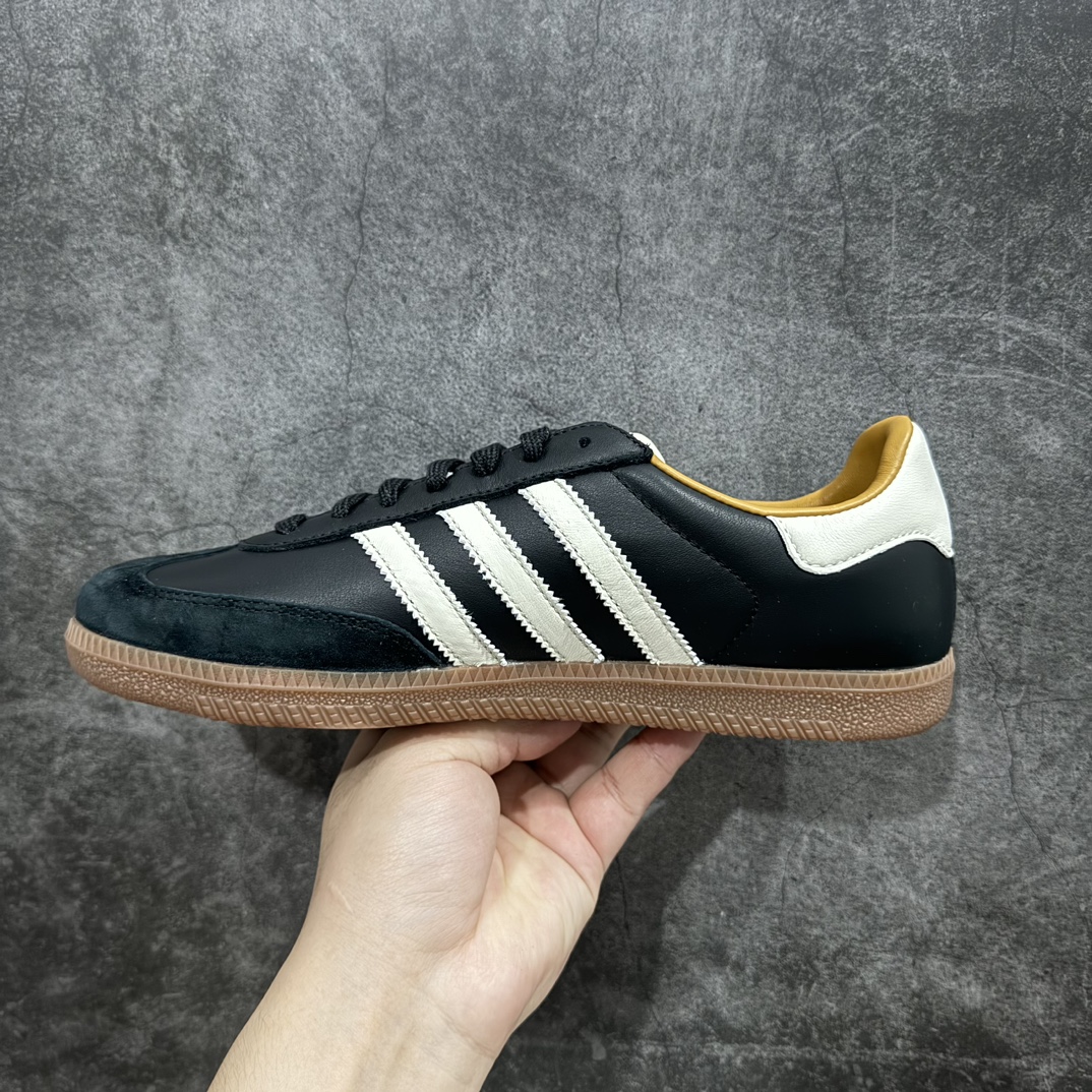 总裁版 JJJJound x AD Originals Samba Classic”Studded Pack Black”桑巴舞系列绅士德训足球风百搭低帮休闲运动板鞋 联名黑白 ID8707