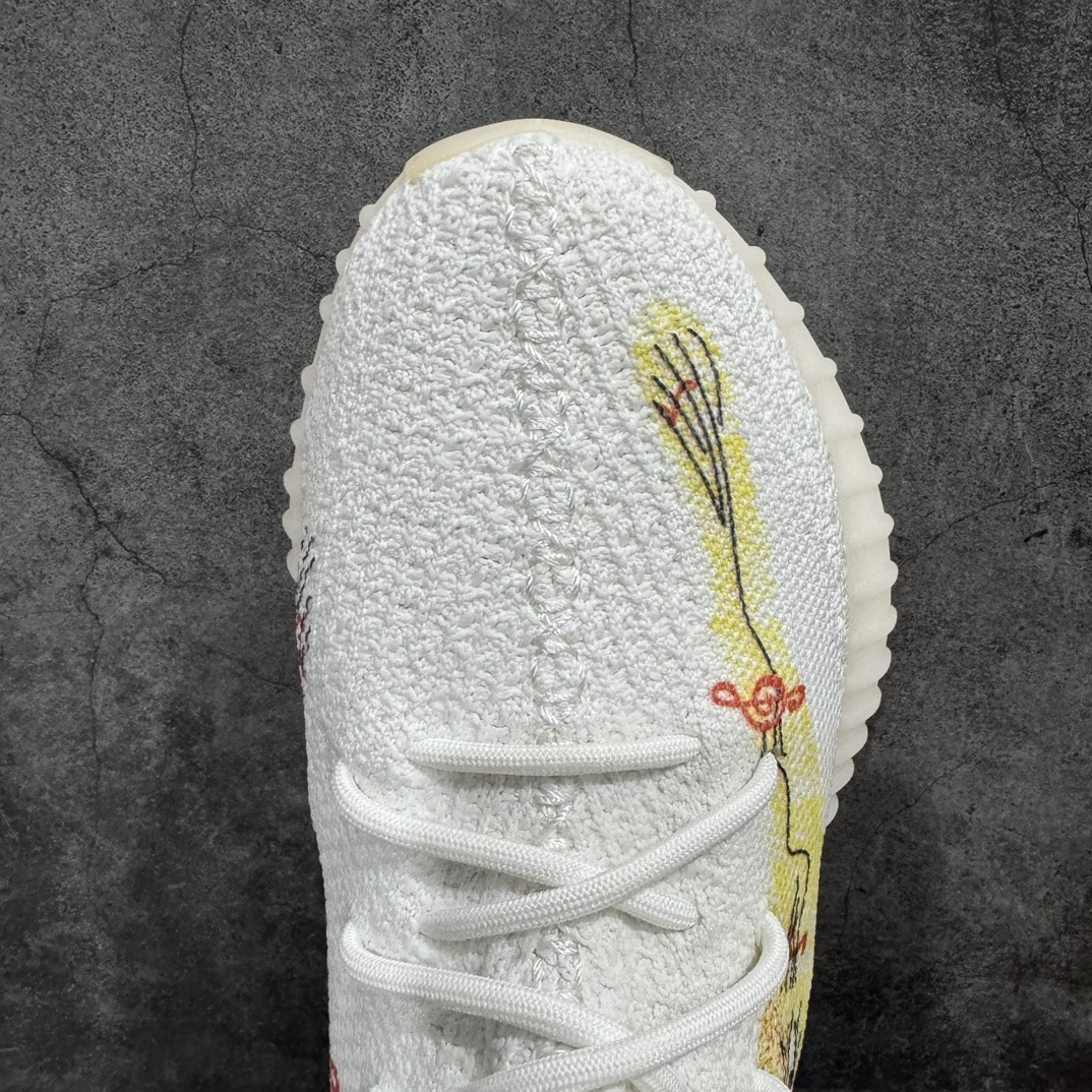 图片[5]-【DIY定制涂鸦】 白冰淇淋 涂鸦眼镜nYeezy boost 350v2 全白2.0涂鸦n巴斯夫纯原大厂出品 板型细节都是满配n得物在售款 细节一直 上脚与众不同 相当nice 尺码：36-47 编码：NM330370-鞋库