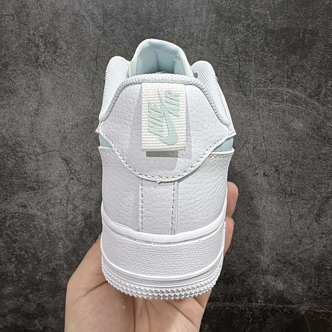 NikeAirForce1Low07白青解构小钩原楦头原纸板打造纯正低帮空军版型专注外贸渠道全掌内置蜂窝