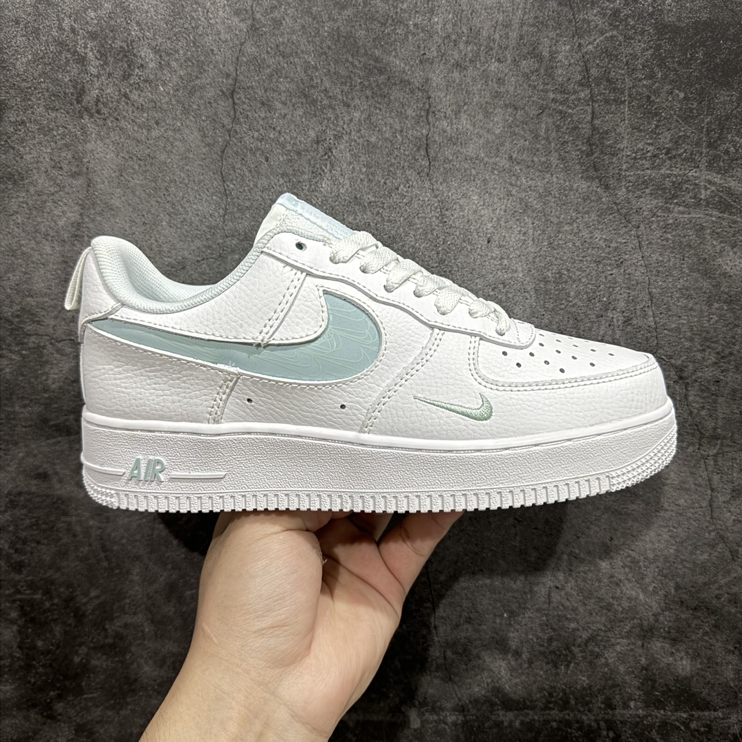 NikeAirForce1Low07白青解构小钩原楦头原纸板打造纯正低帮空军版型专注外贸渠道全掌内置蜂窝