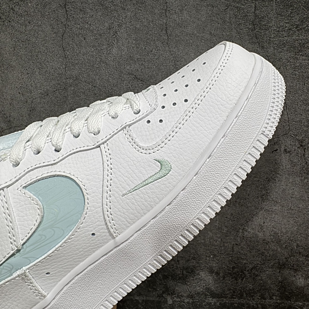 NikeAirForce1Low07白青解构小钩原楦头原纸板打造纯正低帮空军版型专注外贸渠道全掌内置蜂窝