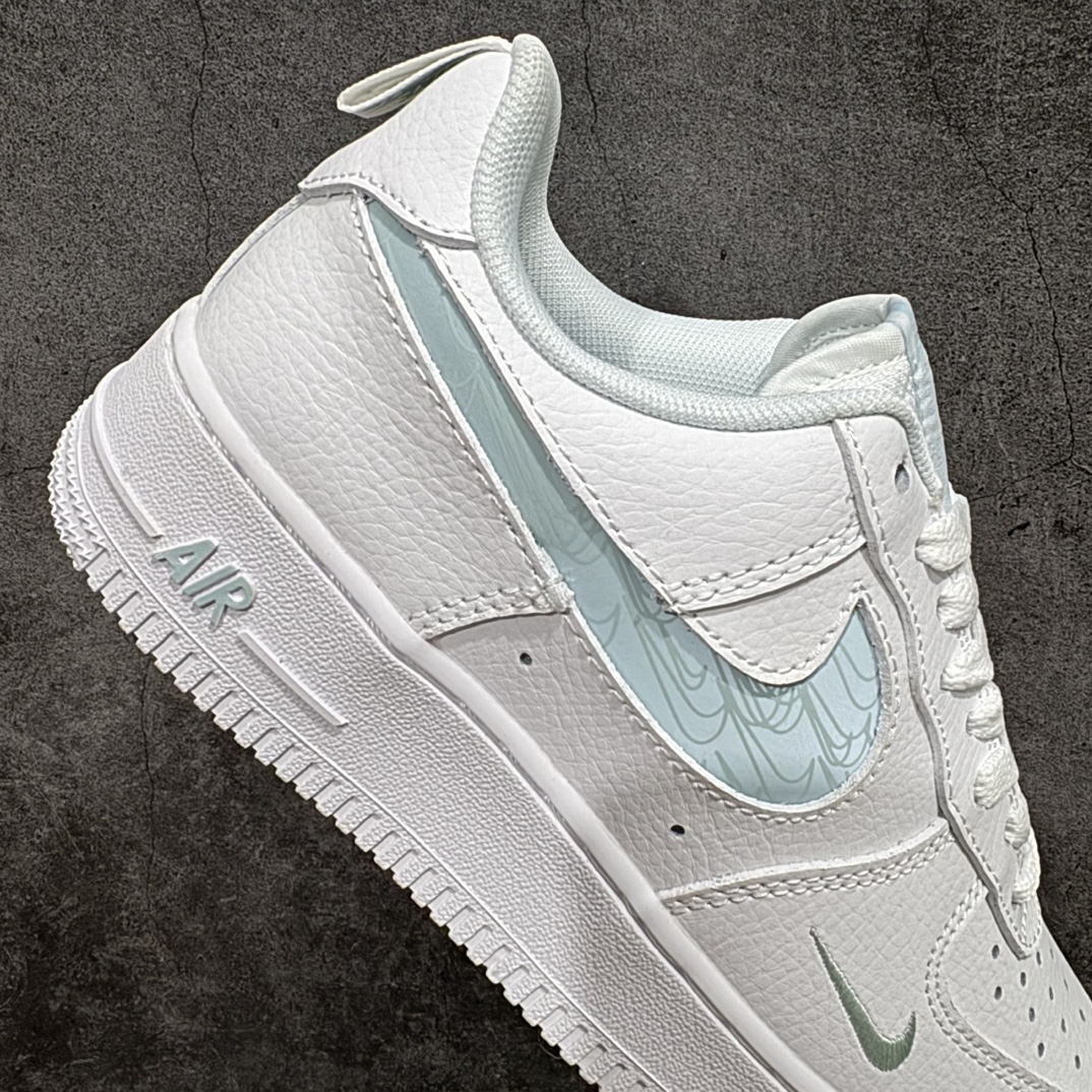 NikeAirForce1Low07白青解构小钩原楦头原纸板打造纯正低帮空军版型专注外贸渠道全掌内置蜂窝