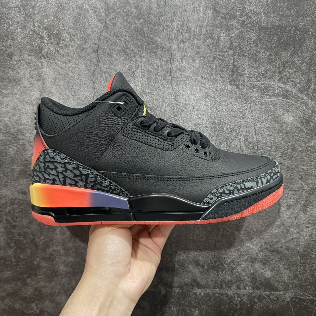 【OG纯原】J Balvin x Air Jordan 3 Retron黑彩虹渐变笑脸 OG纯原生产线出品nOG纯原最高工艺制作 原装原材料组装n#原厂楦、纸板开发 最纯正三代版型n#原底真实气垫 回弹反馈充足n完美鞋楦打造 市面最高工艺一切细节如图实拍 所见所得‼ 货号：FN0344-001nSize: 36 36.5 37.5 38 38.5 40 40.5 41 42 42.5 43 44 44.5 45 46 47.5 编码：OG520540-鞋库