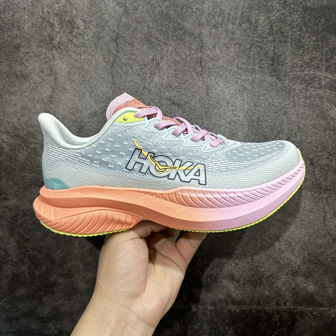 美国新兴跑鞋品牌HokaOneOneMach6Low马赫6代系列低帮全马竞速轻量透气网纱休闲运动慢跑鞋男