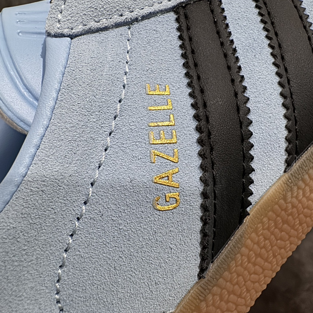 【正确版】adidas originals GAZELLE INDOOR 舒适休闲 防滑轻便 低帮 板鞋 蓝色 JI2076nn高端零售特供批次原厂定制长毛翻毛皮组合环保纤维革鞋面材质内置环保海玻璃鞋垫外置RB橡胶大底 产品品控稳定性领先行业原厂全套原楦原纸板冲刀磨具开发 原厂皮料加持原厂港宝加持定型后跟R度完美  尺码：35-45 编码：DZTB230250-鞋库