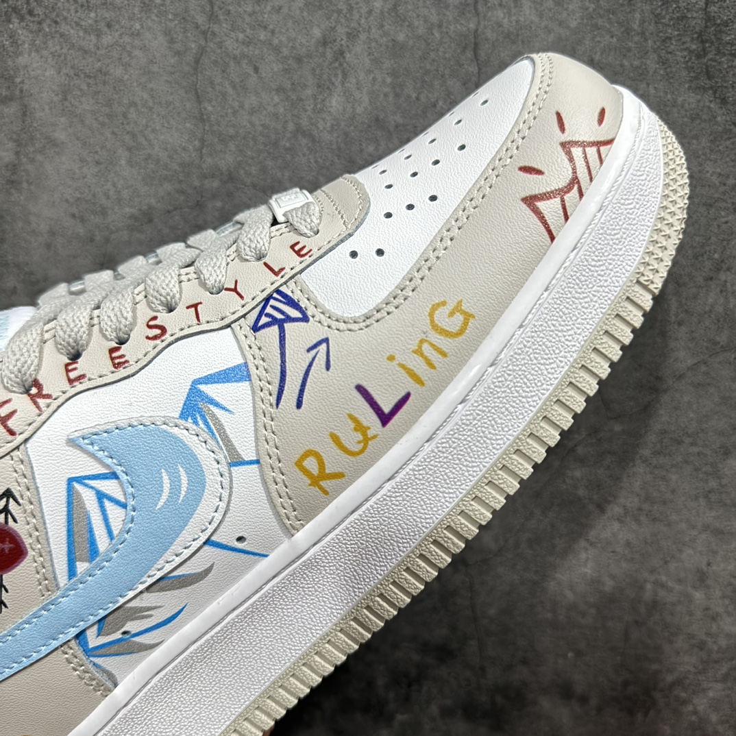 官方爆款定制二次元主题NikeAirForce1Low07雪山配色涂鸦空军一号低帮休闲板鞋定制皮料原厂3