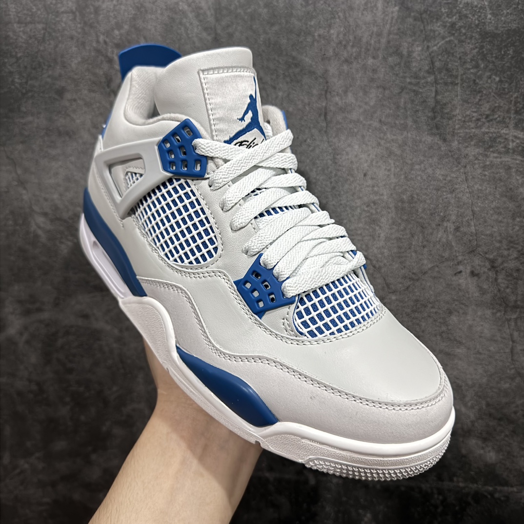 GAT原厂皮版 男女码 Air Jordan 4 Retro ”Military Blue” AJ4 乔4白蓝灰元年配色 FV5029-141