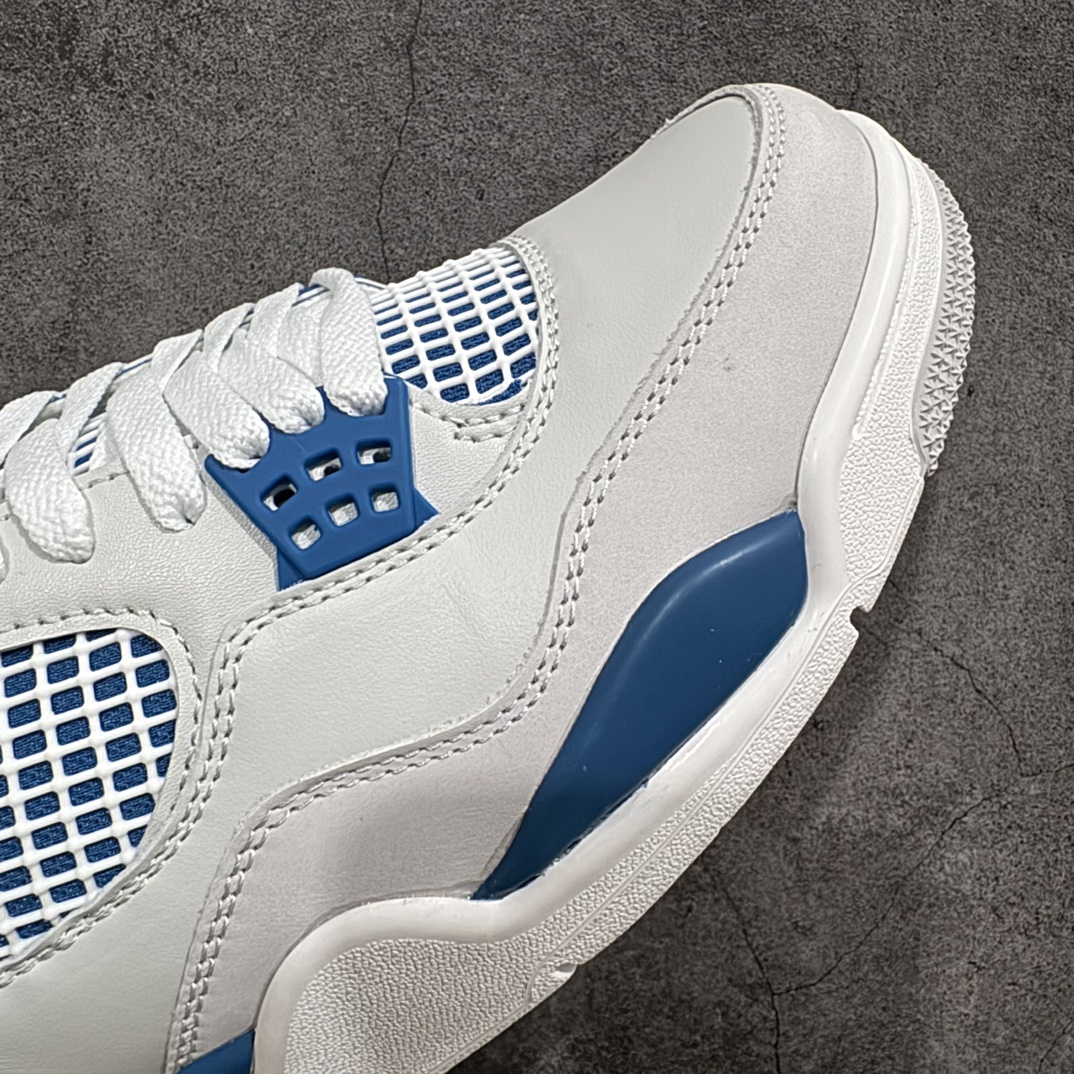 GAT原厂皮版 男女码 Air Jordan 4 Retro ”Military Blue” AJ4 乔4白蓝灰元年配色 FV5029-141