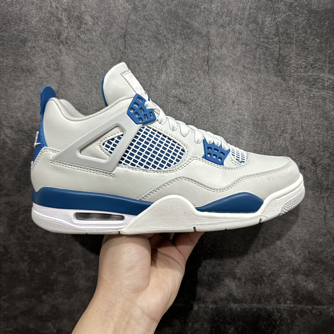 GAT原厂皮版 男女码 Air Jordan 4 Retro ”Military Blue” AJ4 乔4白蓝灰元年配色 FV5029-141