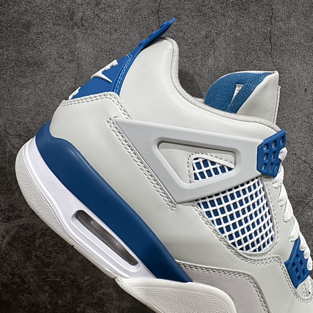 GAT原厂皮版 男女码 Air Jordan 4 Retro ”Military Blue” AJ4 乔4白蓝灰元年配色 FV5029-141