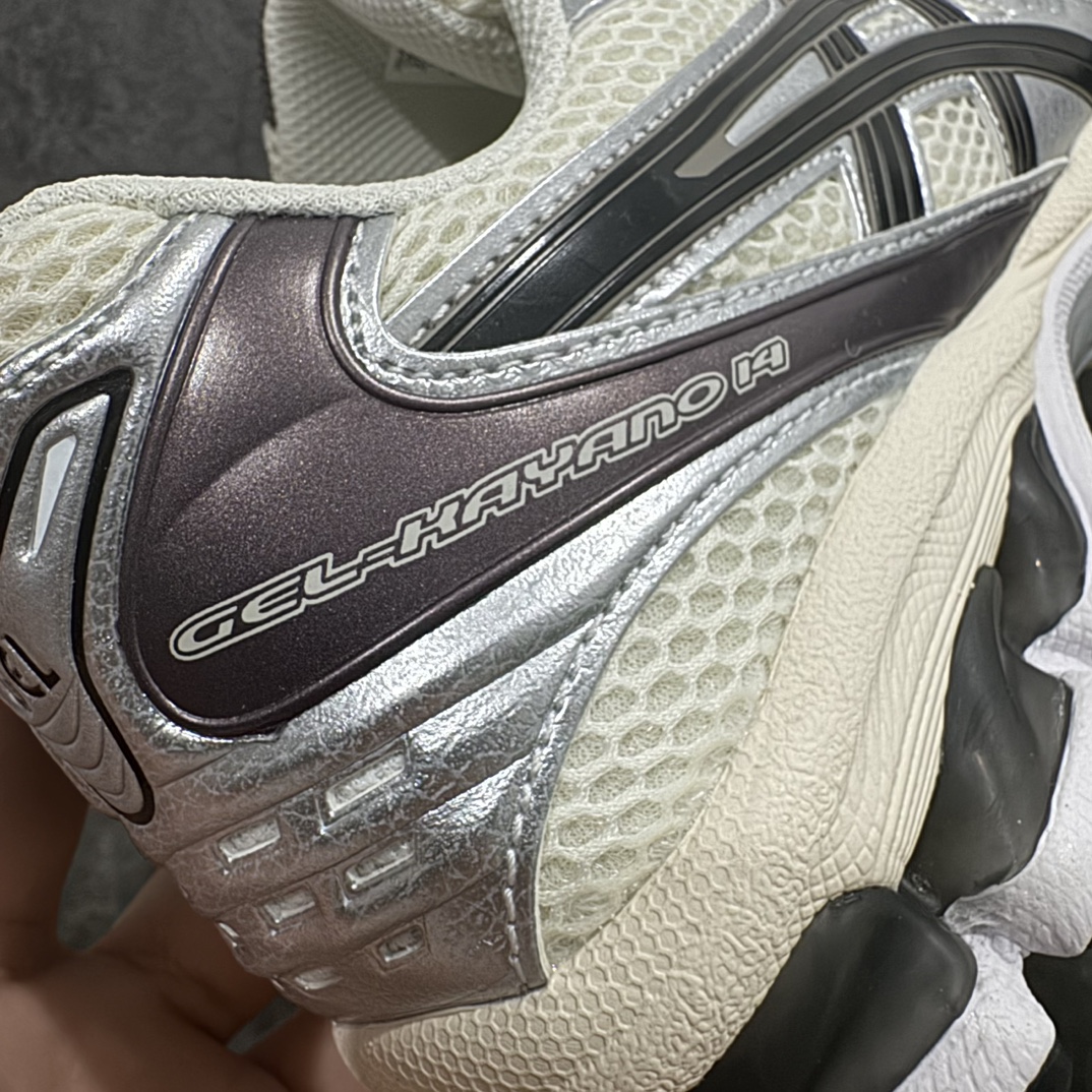 纯原版ASICSGEL-KAYANO14亚瑟士系列轻量缓震休闲运动跑步鞋黑白银目前市场最优品质鞋型细节秒