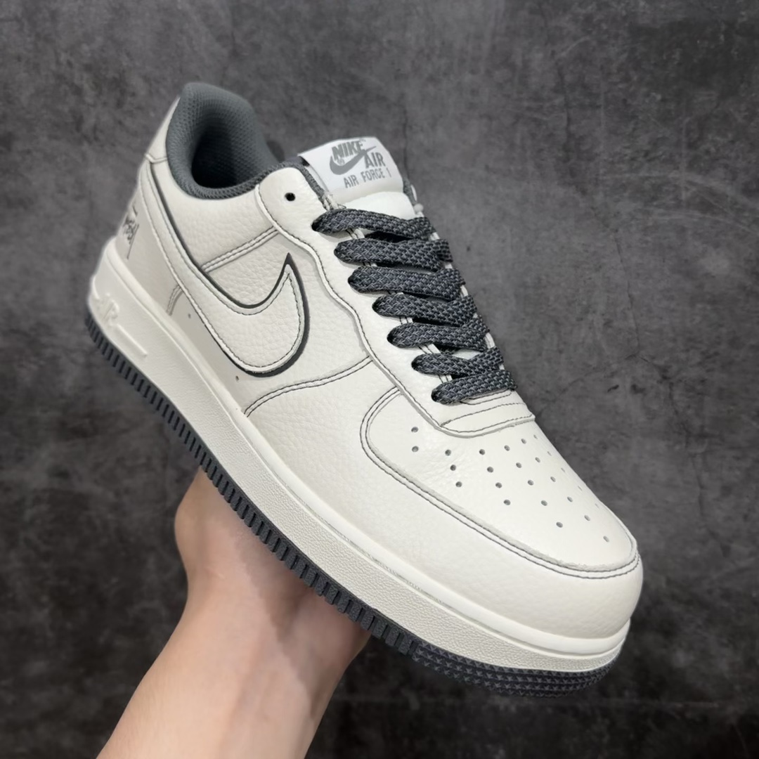 公司级海外限量发售公司级StussyxNikeAirForce1Low斯图西联名水泥灰反光空军一号低帮休