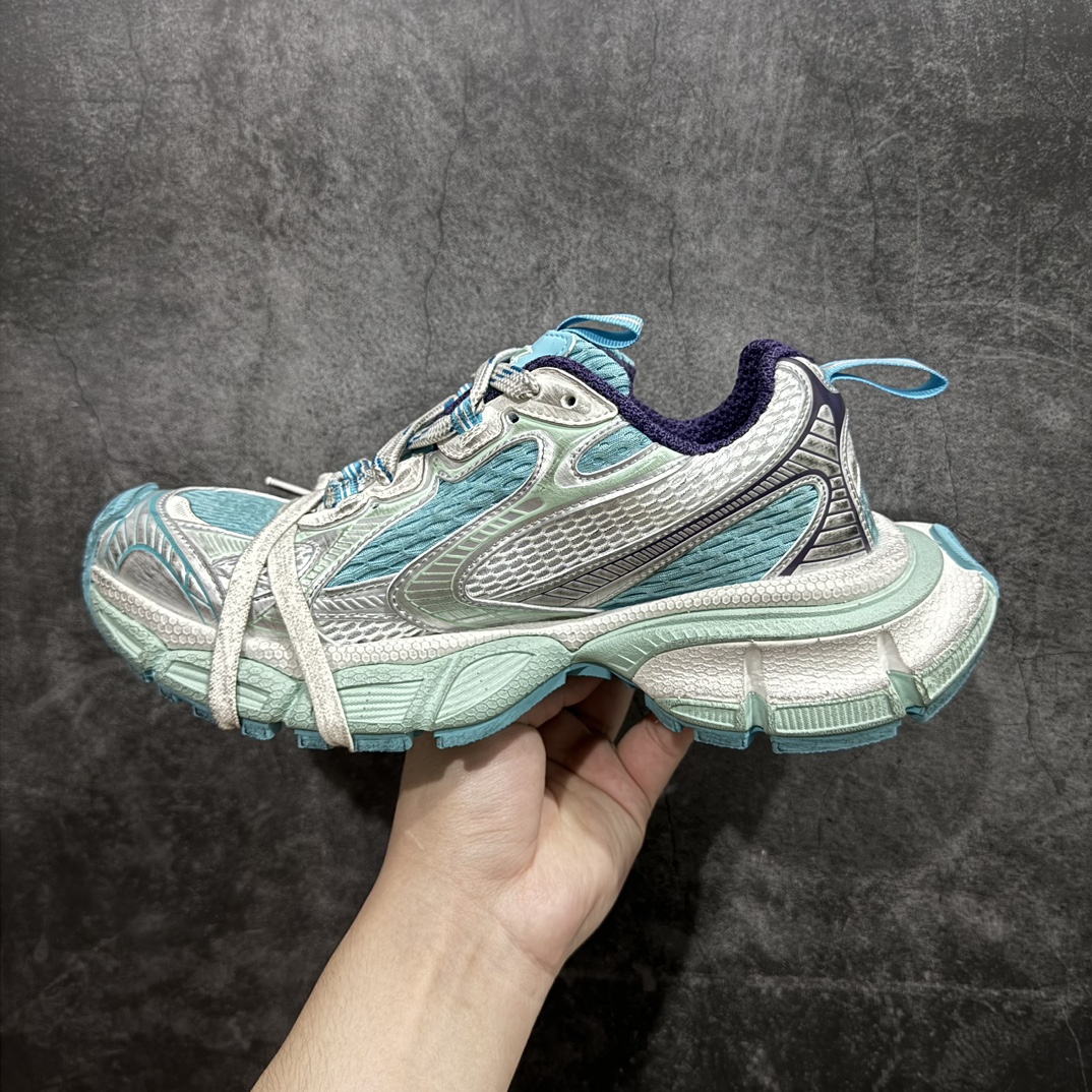 X版纯原 BALENCIAGA 3XL Sneakers 巴黎世家十代网布系带低帮走秀复古老爹鞋 白绿