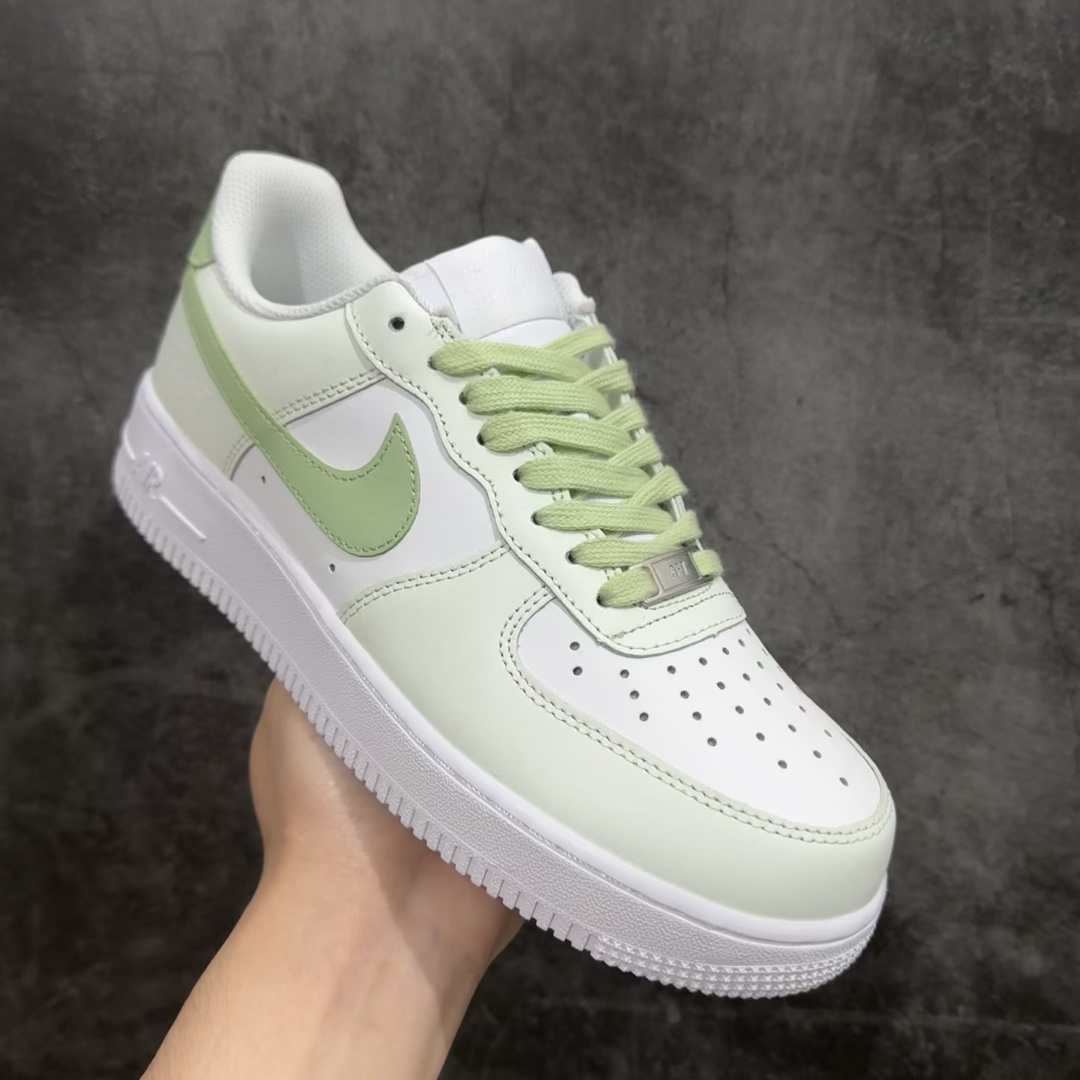 公司级官方爆款定制二次元主题NikeAirForce1Low078weetheart青苹果喷绘空军一号低