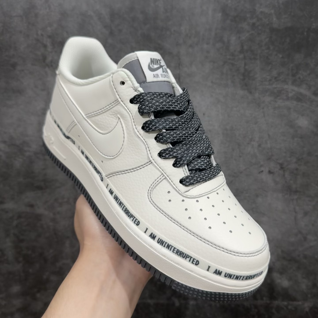 公司级NikeAirForce1Low07xUninterrupted涂鸦签名3M原楦头原纸板打造纯正低