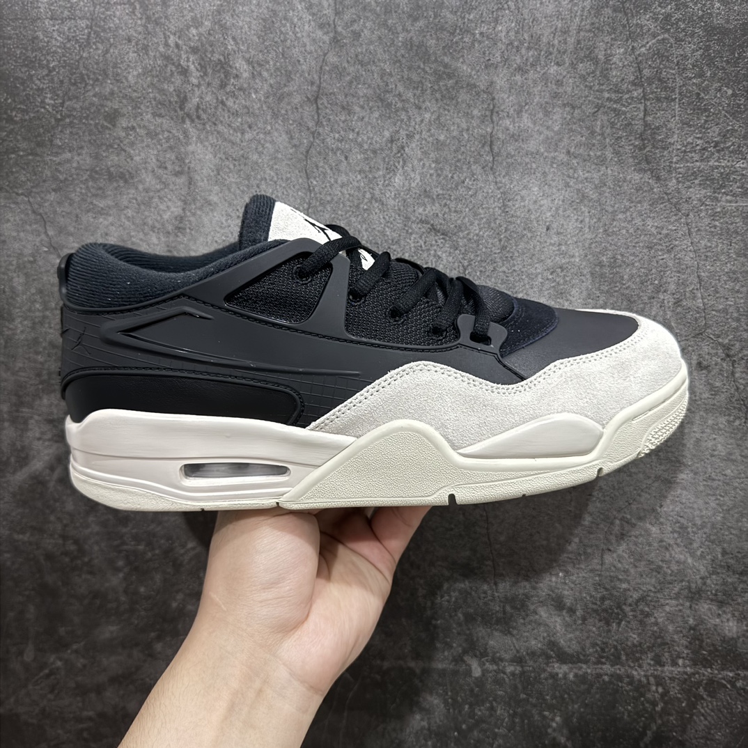 纯原版AirJordanAJ4RM重制版低帮复古篮球鞋黑白熊猫FQ7939-001采用了低帮的设计并保留