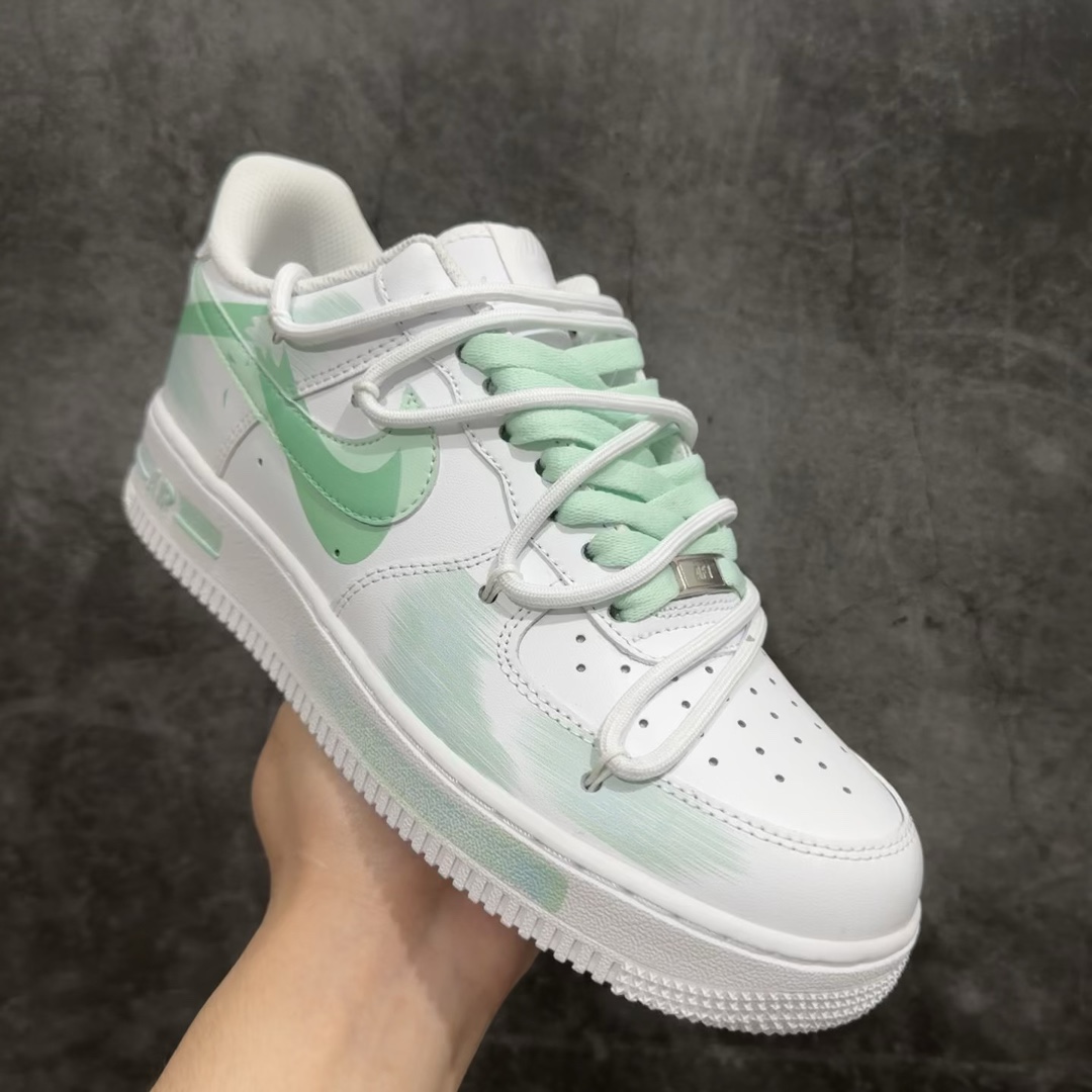 公司级官方爆款定制二次元主题NikeAirForce1Low07断勾喷绘空军一号绑带低帮休闲板鞋定制皮料