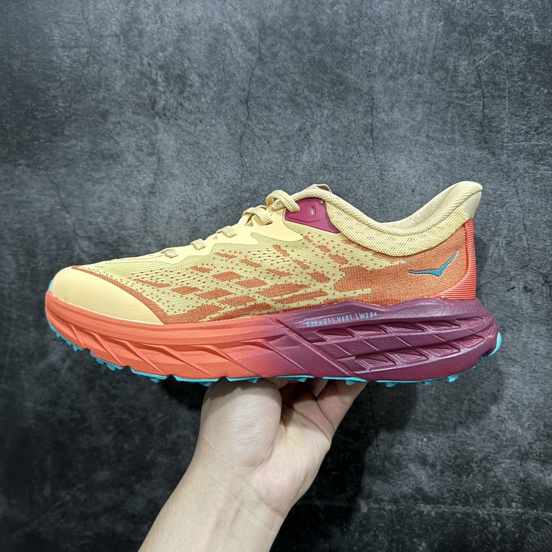 纯原版HOKAONEONESpeedgoat5户外越野跑步鞋飞速羚羊5系列新一代工程网纱鞋面在确保鞋面稳