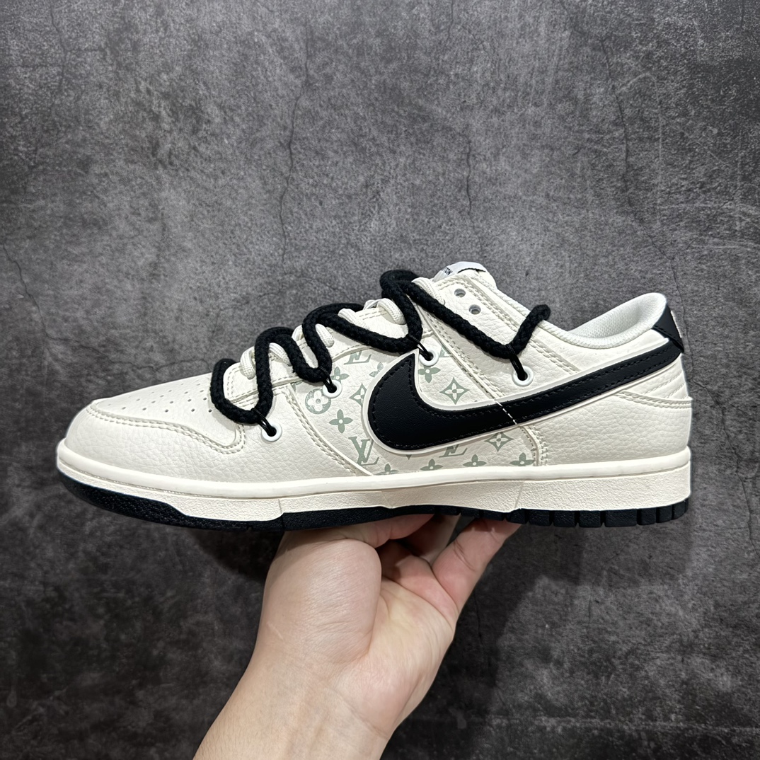 NikeSBDunkLow“LV联名绑带兰博基尼米白黑勾”周年高端定制低帮休闲板鞋定制鞋盒大厂纯原品质出