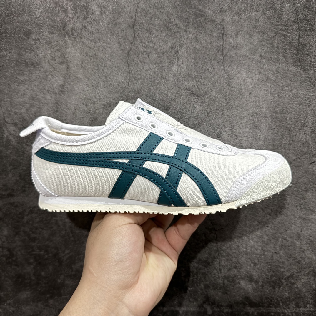 【PH纯原】Asics Onitsuka Tiger MEXICO 66 亚瑟士鬼冢虎复古经典板鞋 白绿色nn印尼厂Oem原单材料 除成型在PT外n其余全部客供材料 淘宝B级代购店铺内供💯n四联官方吊牌 乳胶组合鞋垫、羊皮纸质中底 不用宰手买专柜 这里满足你👊🏼 全新工厂开发 一线品质 全部原鞋一比一开发 Size：36-46 全码出货 编码：T1190200-鞋库