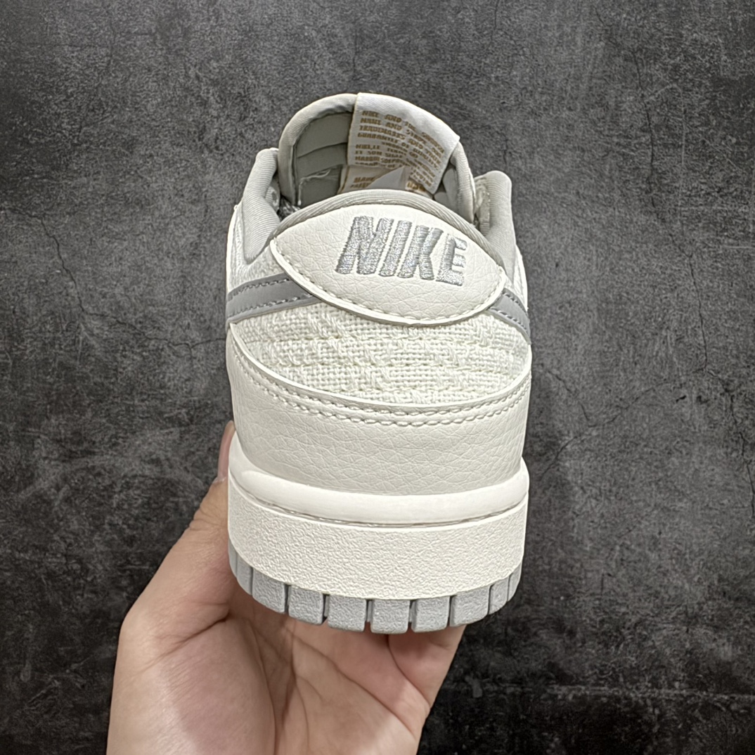 定制版 Nk SB Dunk Low 古驰联名-米白灰勾织布 周年高端定制 低帮休闲板鞋 DQ1098-372