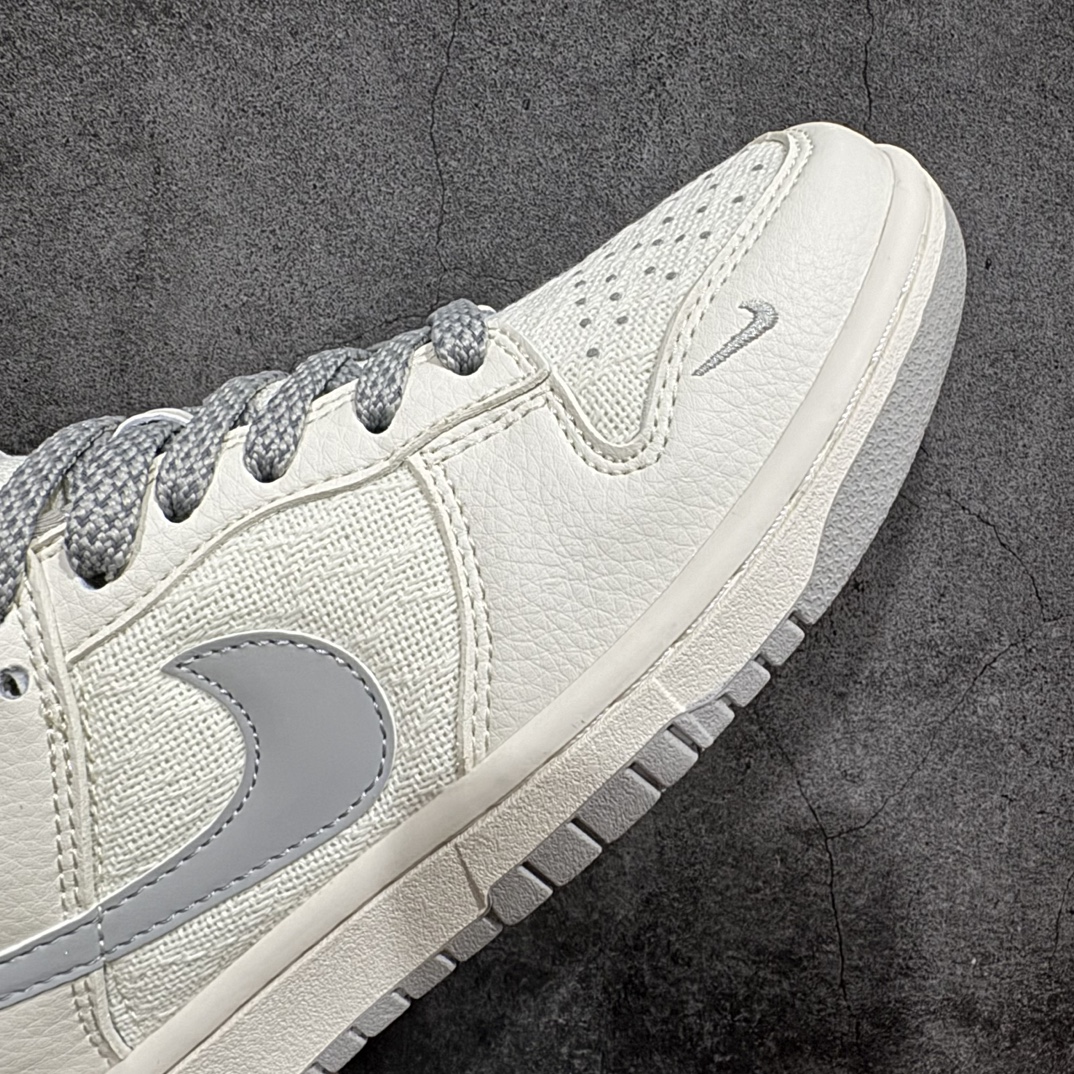 定制版 Nk SB Dunk Low 古驰联名-米白灰勾织布 周年高端定制 低帮休闲板鞋 DQ1098-372