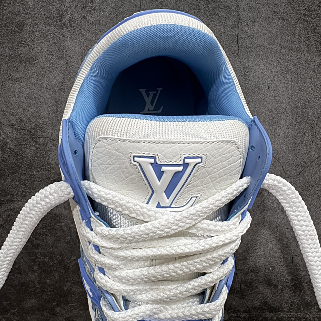 佛山顶级超A版 Louis Vuitton LV Trainer系列 蓝牛仔胖丁