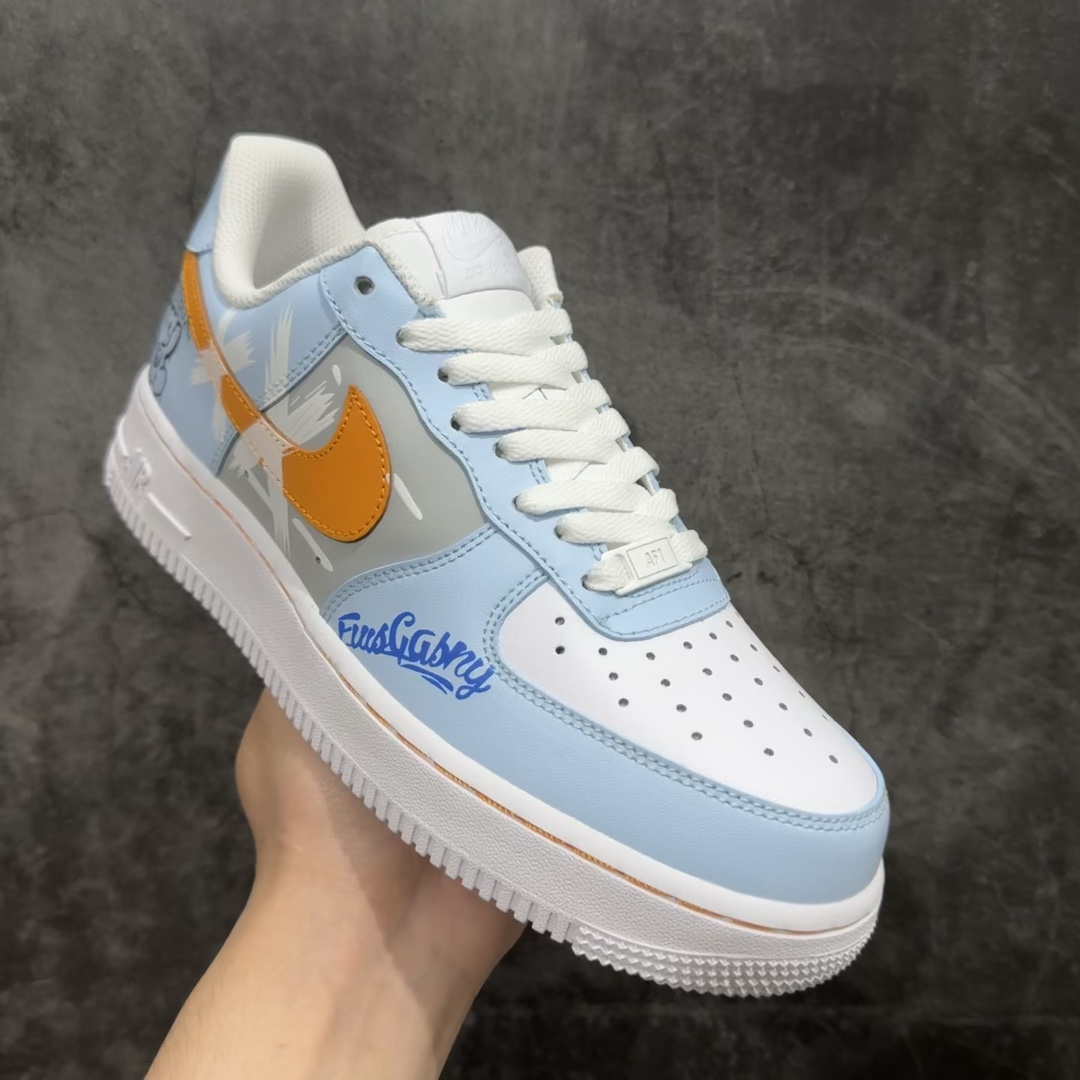 纯原NikeAirForce1Low07圣诞夜小熊白灰蓝原楦头原纸板打造纯正低帮空军版型专注外贸渠道全掌