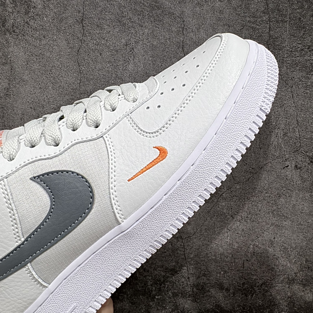 HY纯原 耐克Nike Air Force 1 07 LV8 Low”Photon Dust/Safety Orange”空军一号经典低帮百搭休闲运动板鞋“光子灰橙提拉环” HF3836-001