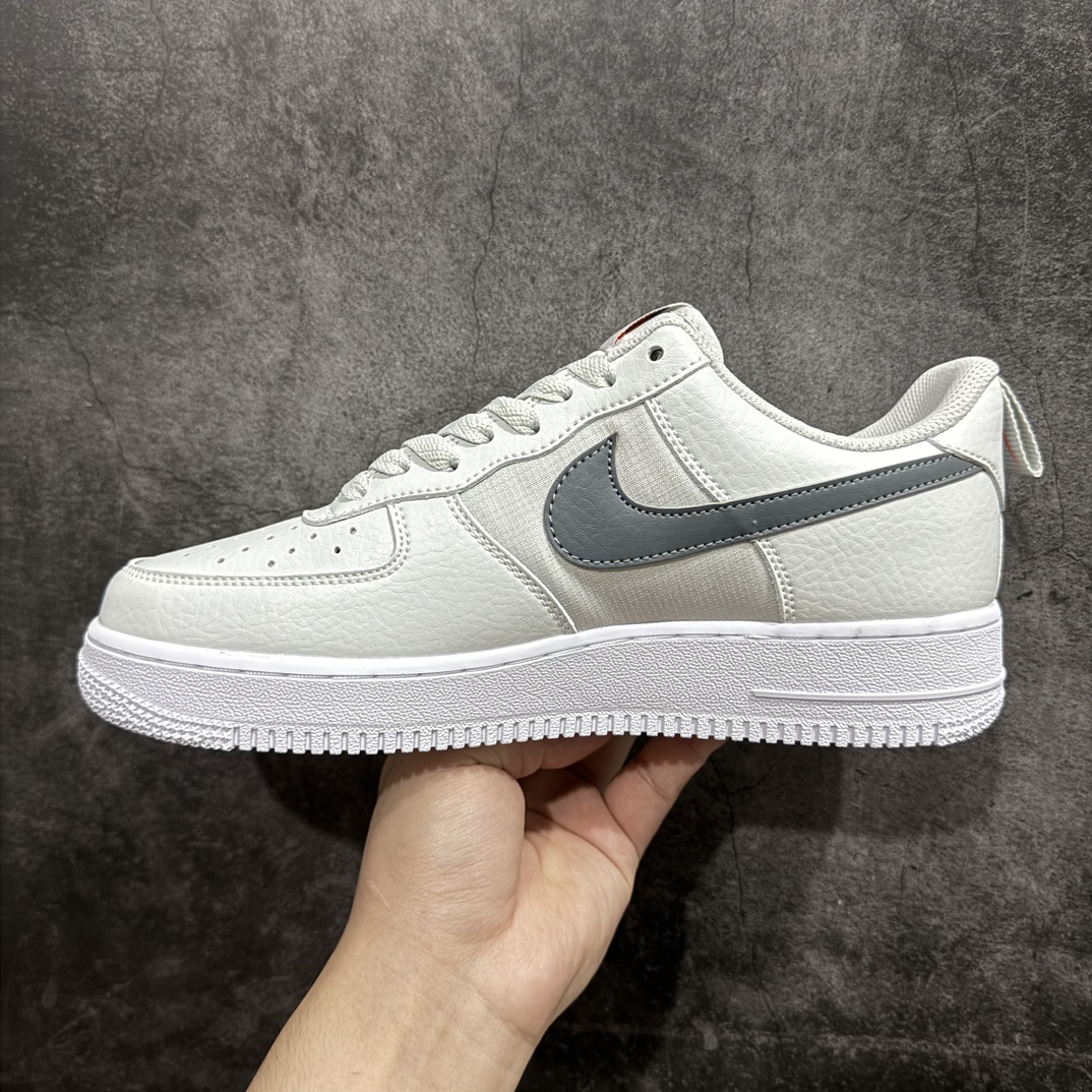 HY纯原 耐克Nike Air Force 1 07 LV8 Low”Photon Dust/Safety Orange”空军一号经典低帮百搭休闲运动板鞋“光子灰橙提拉环” HF3836-001