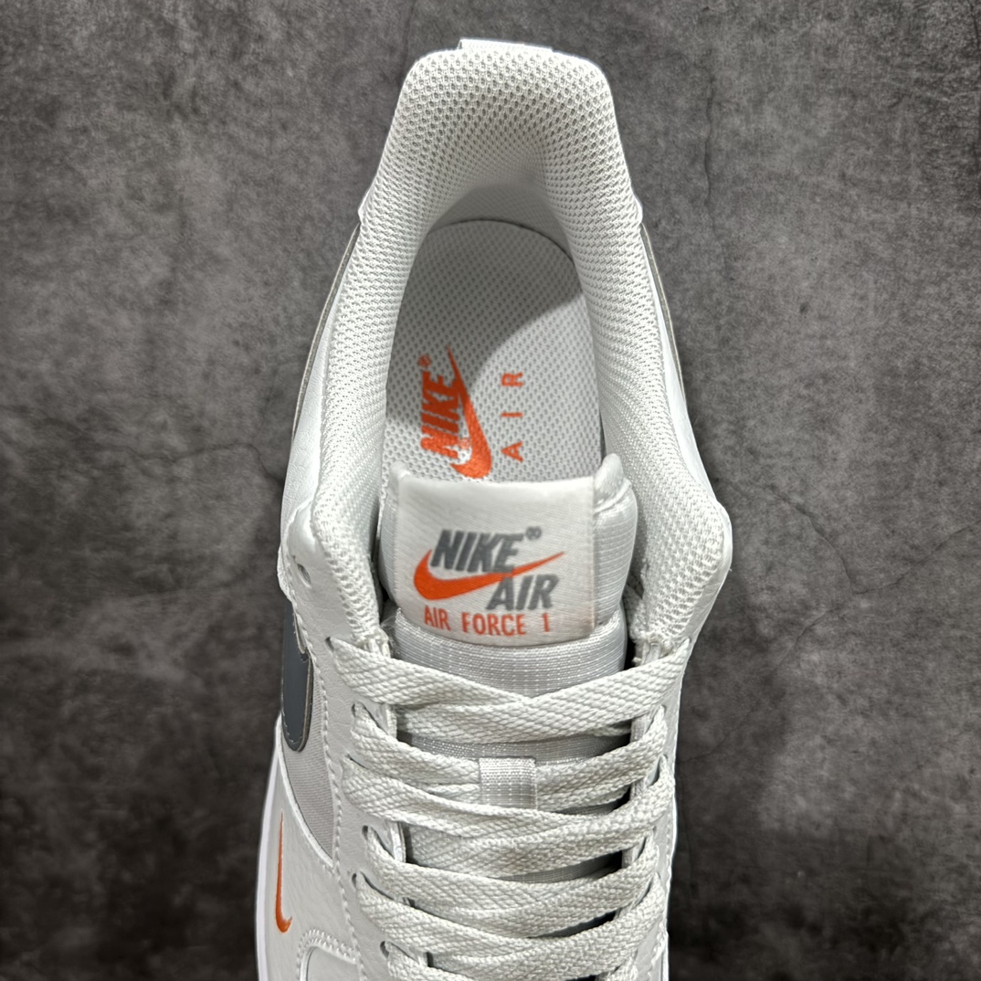 HY纯原 耐克Nike Air Force 1 07 LV8 Low”Photon Dust/Safety Orange”空军一号经典低帮百搭休闲运动板鞋“光子灰橙提拉环” HF3836-001