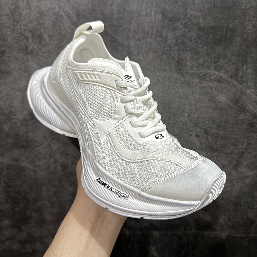 性价比版本 巴黎世家BALENCIAGA Circuit Sneakers 环道系列低帮复古阔型底姥爹风潮流百搭休闲慢跑鞋纯白