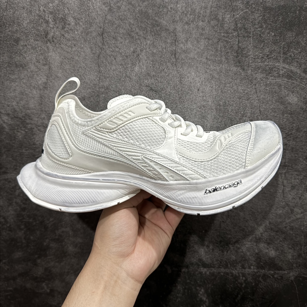 性价比版本 巴黎世家BALENCIAGA Circuit Sneakers 环道系列低帮复古阔型底姥爹风潮流百搭休闲慢跑鞋纯白