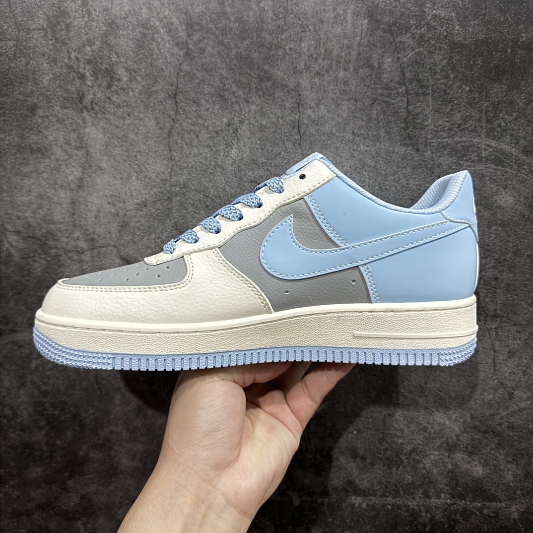 公司级海外限量发售！NikeAirForce107Low“Bape联名--米灰蓝”空军一号低帮运动鞋休闲