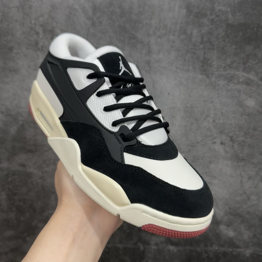 纯原版AirJordanAJ4RM重制版低帮复古篮球鞋绿白FQ7939-100采用了低帮的设计并保留了众