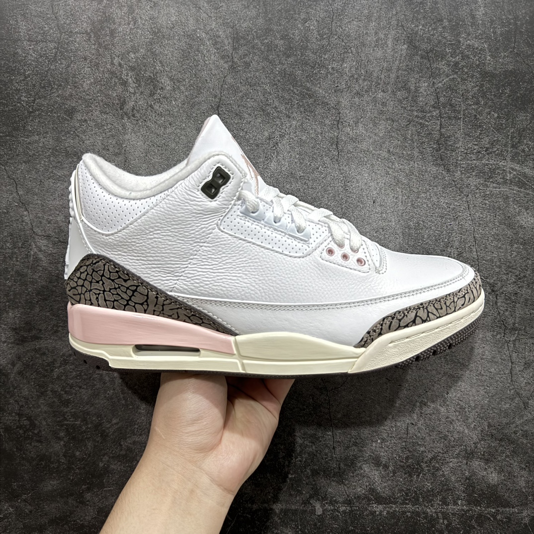 原厂版AirJordanAJ3白棕樱花粉爆裂CK9246-102原纸板楦头开发原厂皮料完美版型一比一鞋头