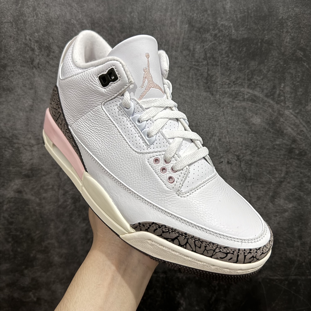 原厂版AirJordanAJ3白棕樱花粉爆裂CK9246-102原纸板楦头开发原厂皮料完美版型一比一鞋头